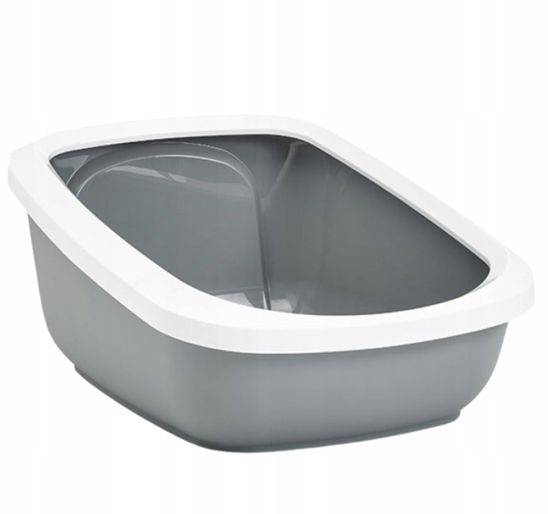 Savic Aseo Jumbo Kuweta z ramką duża wysoka toaleta kota otwarta szara 67,5