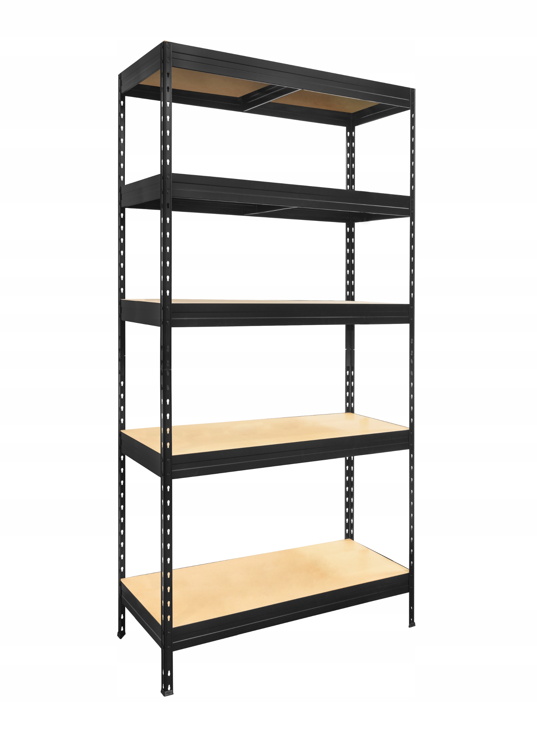 Kovový regál 180x90x45 cm Čierny 5 políc, celkové zaťaženie 1250 kg