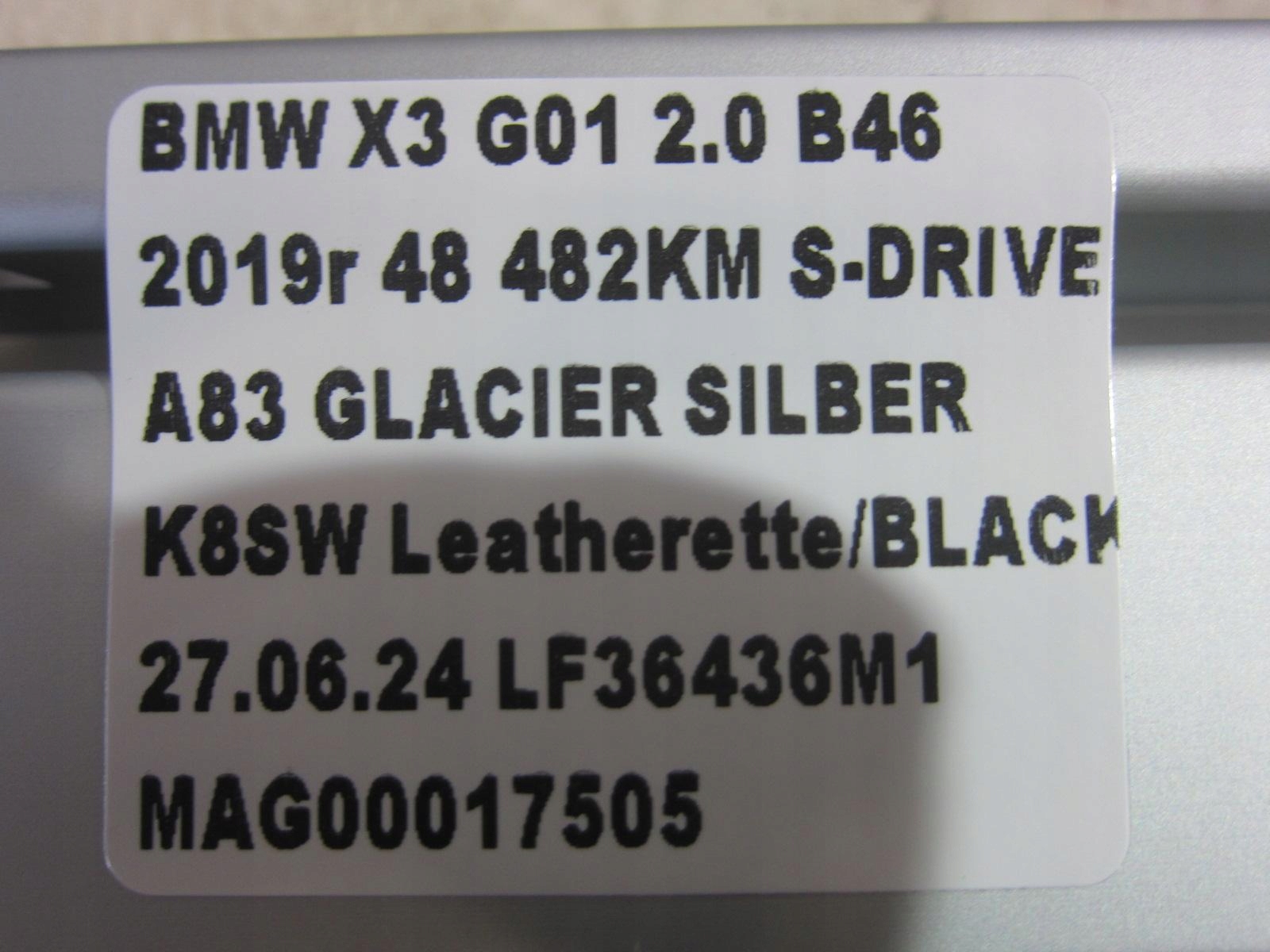 BMW X3 G01 X4 G02 rail MOCUJACA boot left 7396571 51477396571