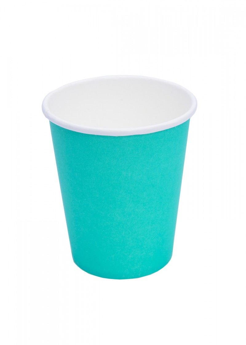 Kubki papierowe jednorazowe TURKUSOWE 250ml 50szt (do dalszej odsprzedaży)