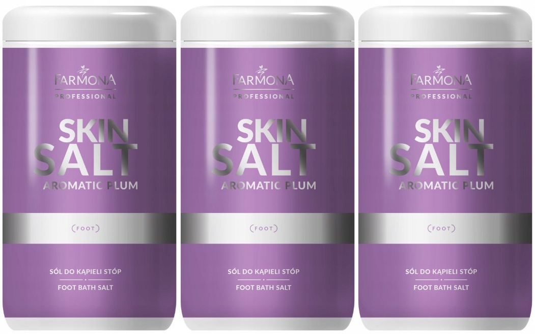 Sada 3x Sůl do koupele na nohy 1250 g Proti praskání suché pokožky Skin Salt