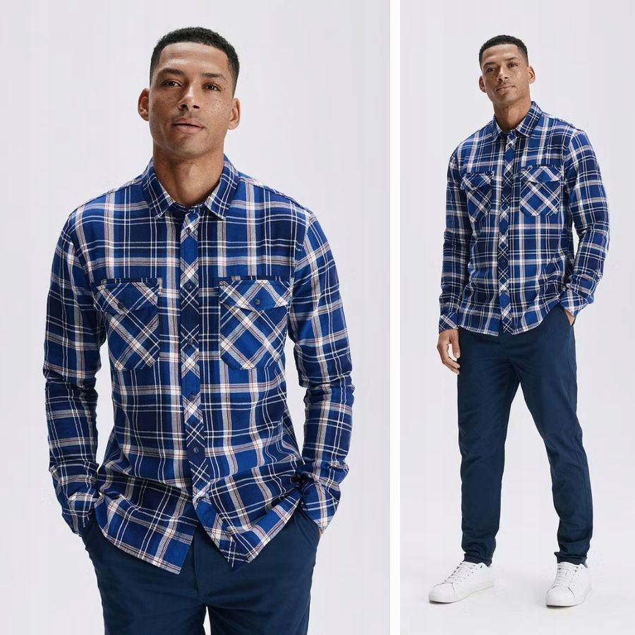 Koszula Męska Diverse Shirt Długi Rękaw Casual Bawełna Na Co Dzień