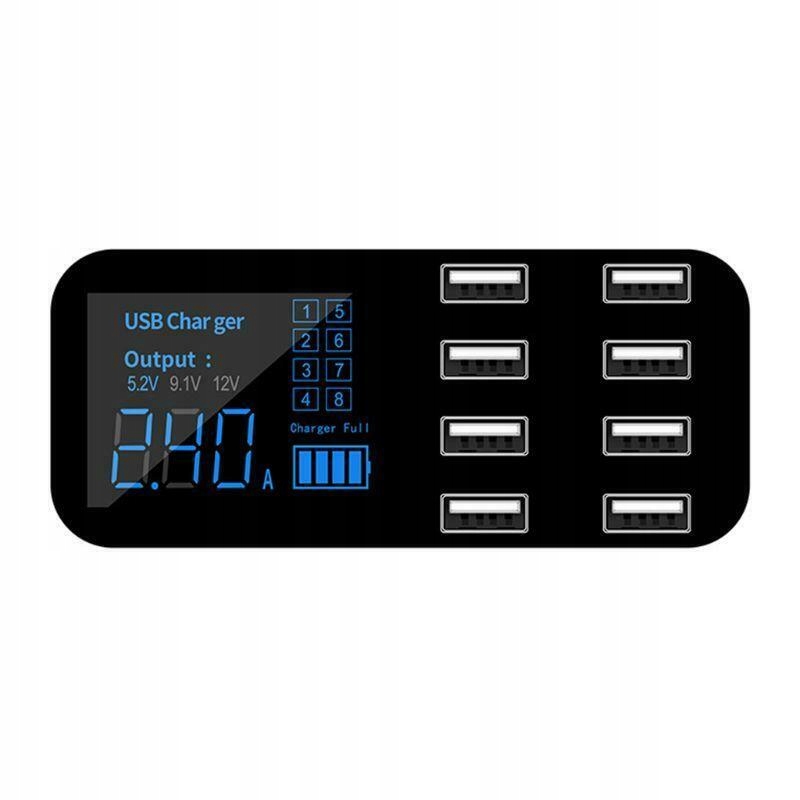 Ładowarka samochodowa A9S 8x port USB wyświetlaczem LCD EAN (GTIN) 5903794100220