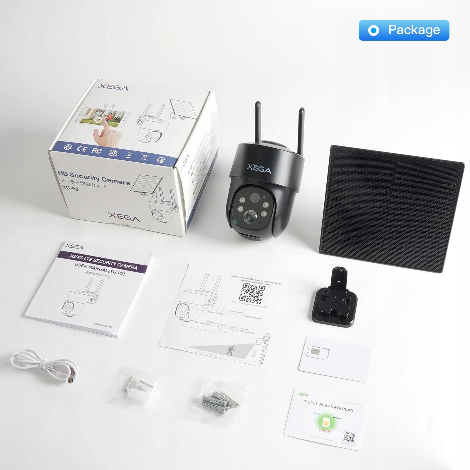XEGA 4G LTE Solar 2K HD 3MP PTZ Wireless Outdoor Camera — miniatura 7