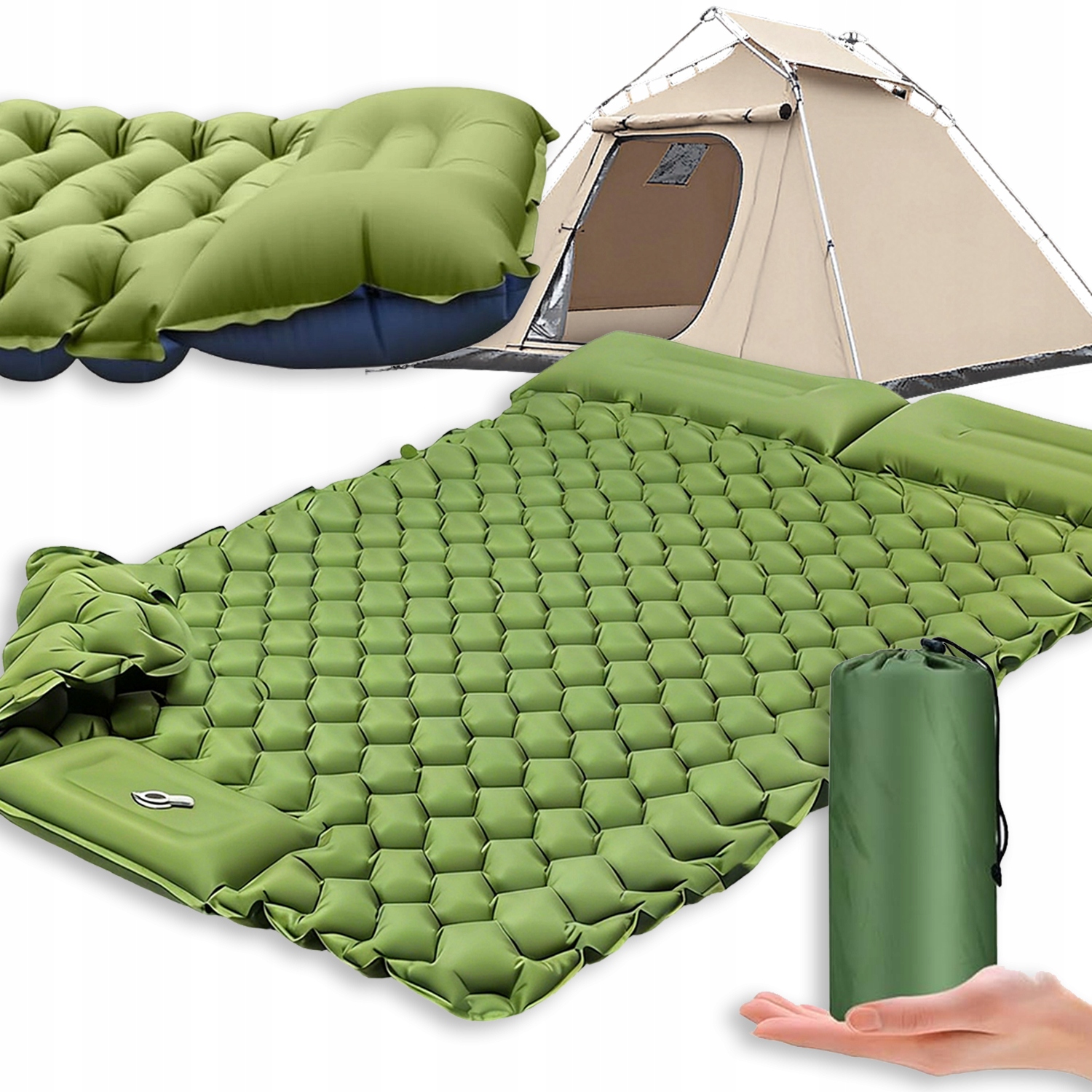 Materac Dmuchany Łóżko Dwuosobowy Mata Kempingowa Trekkingowa 195*120*10CM