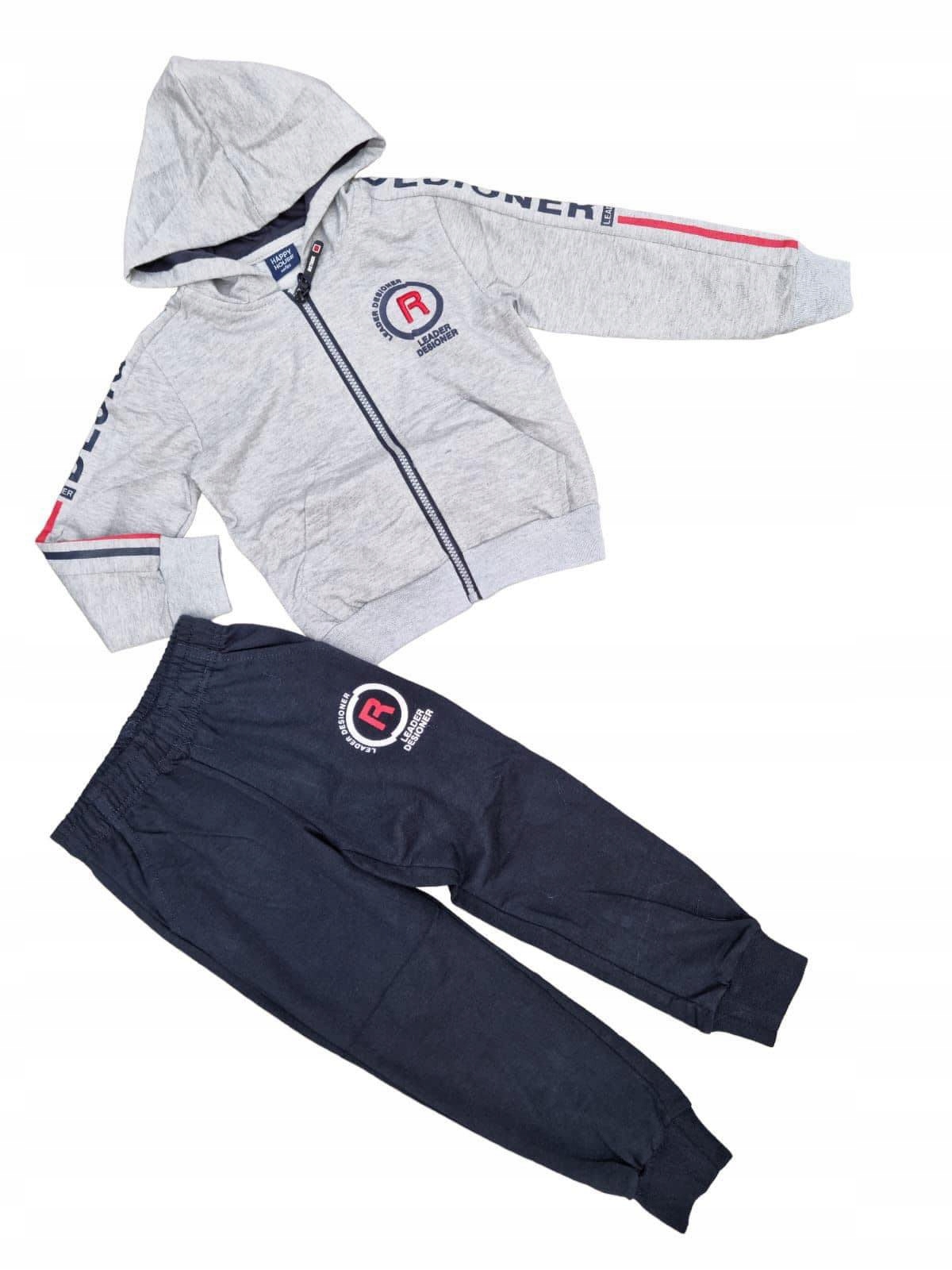 KOMPLET 2CZ. CHŁOPIĘCY HB-8679 SZARY 134-140