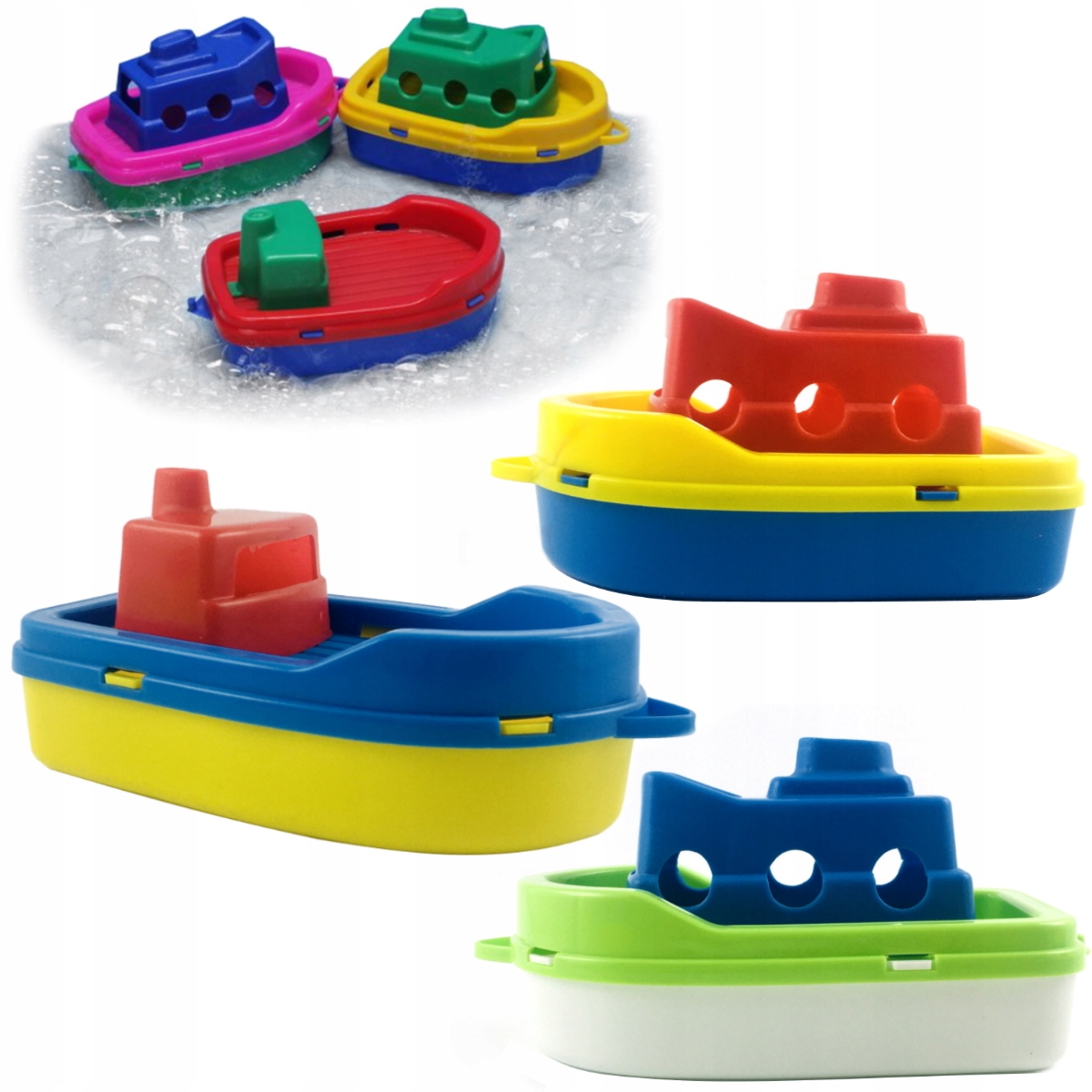 STATKI DO WODY WANNY KOLOROWE ŁÓDKI ZESTAW 3 SZT Minimalny wiek dziecka 1