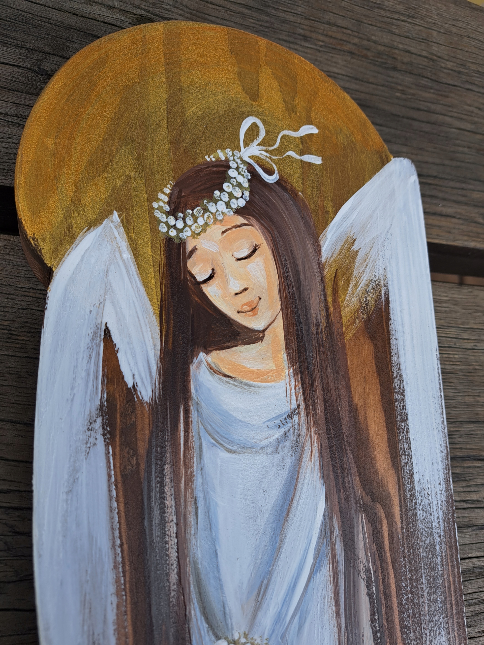 Obraz Dřevěný Velký anděl Svaté Přijímání