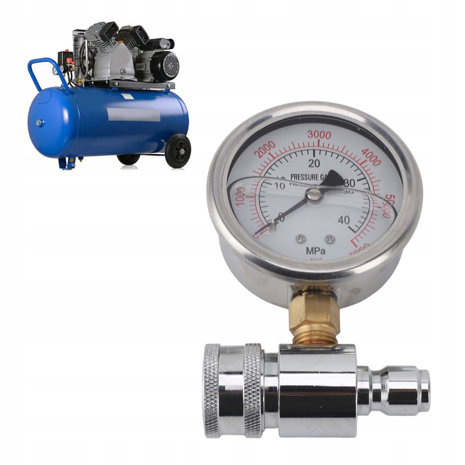 MANOMETR MYJKI CIŚNIENIOWEJ 6000 PSI WYSOKOCIŚNIENIOWE 3/8