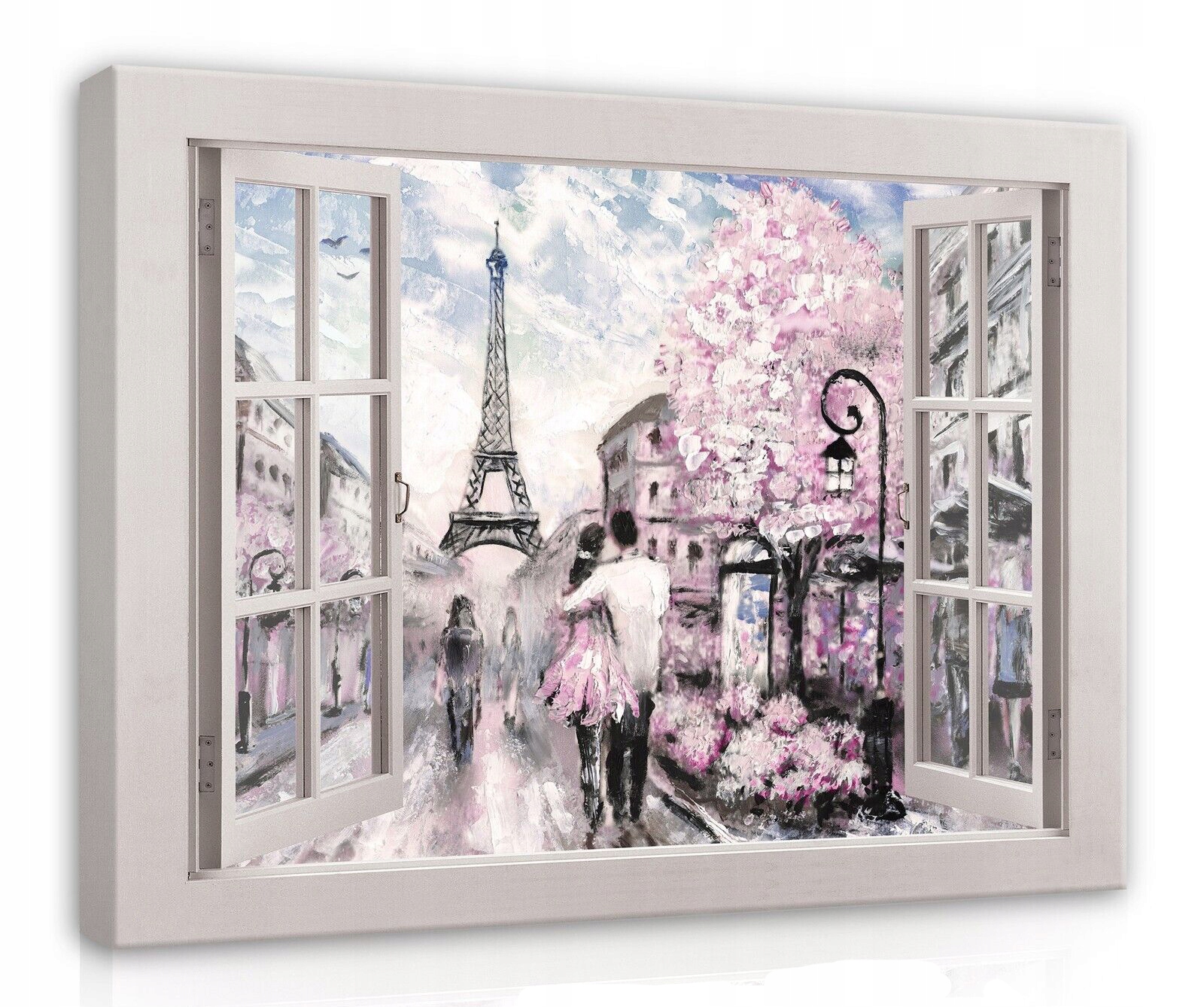 Obraz Na Plátně Canvas 100x75 Okno 3D Paříž