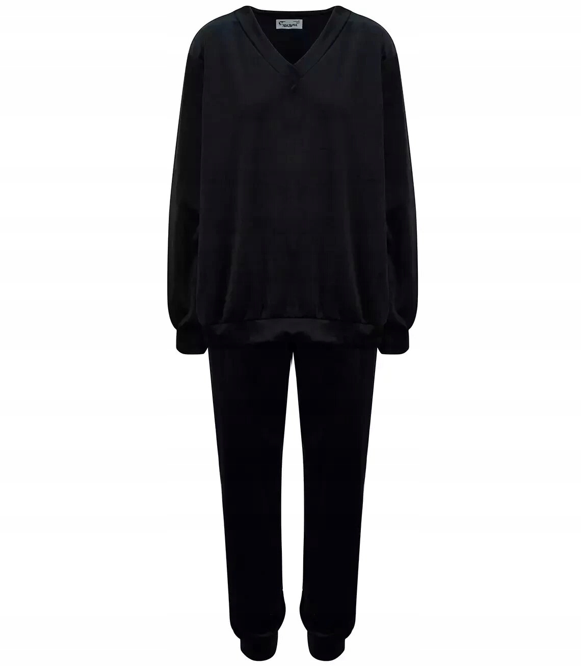 Teplá tepláková souprava mikina kalhoty velur hladký volný střih 3XL/4XL