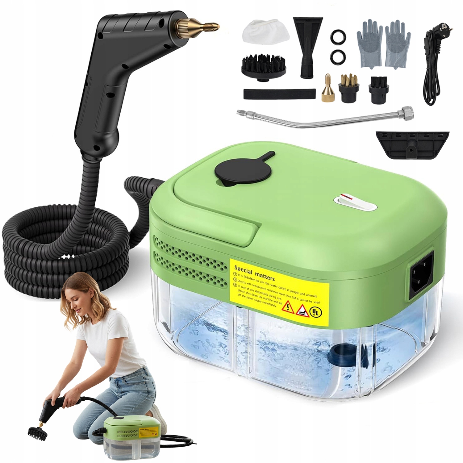 Parní Čistič Parní Mop Čistič Oken Spár Ruční 1.2 L Sada 2200 W
