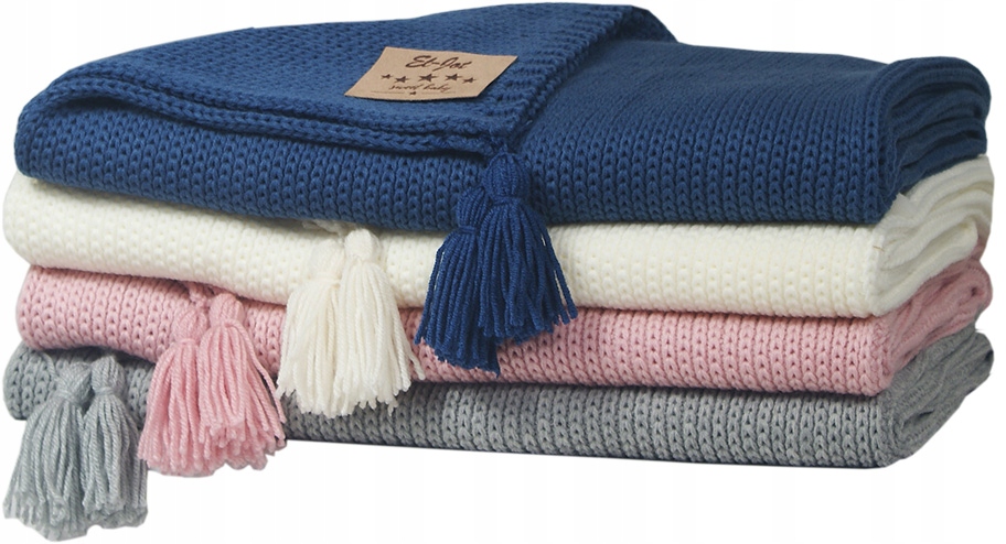 Всесезонное вязаное одеяло 105X85 гладкие джинсы тип спальный мешок