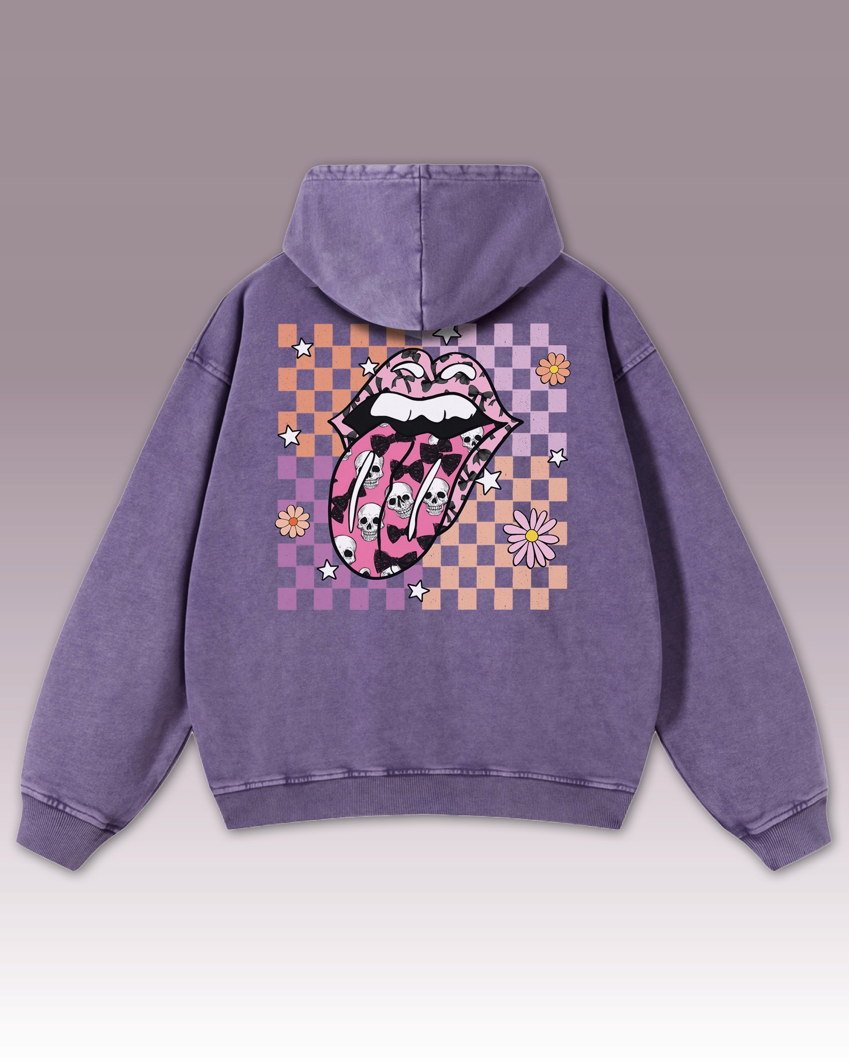 Mikina Rock Vibes Rock & Roll Ústa Rolling Stone Hudba Fialová M