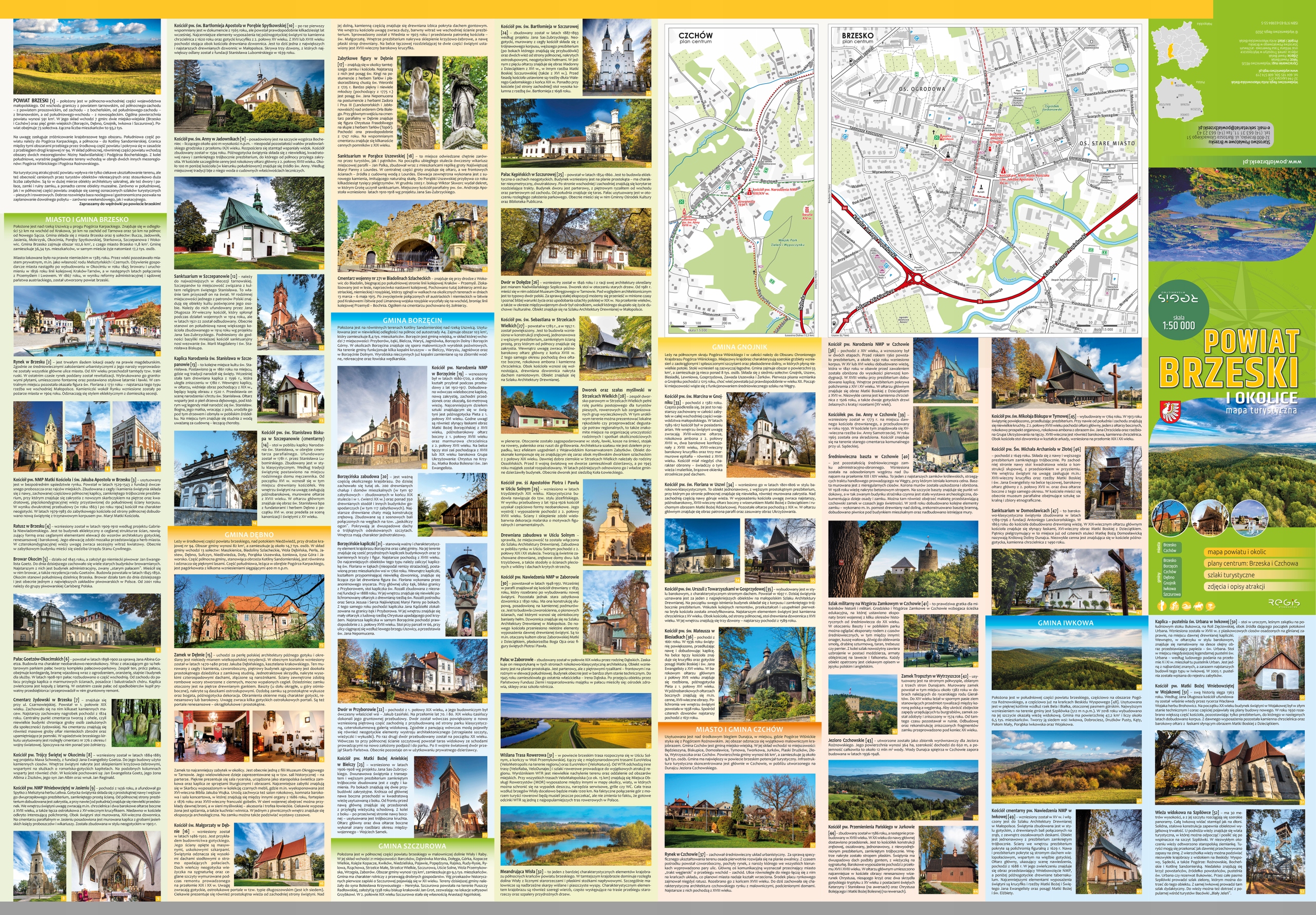 Powiat Brzeski z lotu ptaka + MAPA POWIATU zestaw Rok wydania 2020