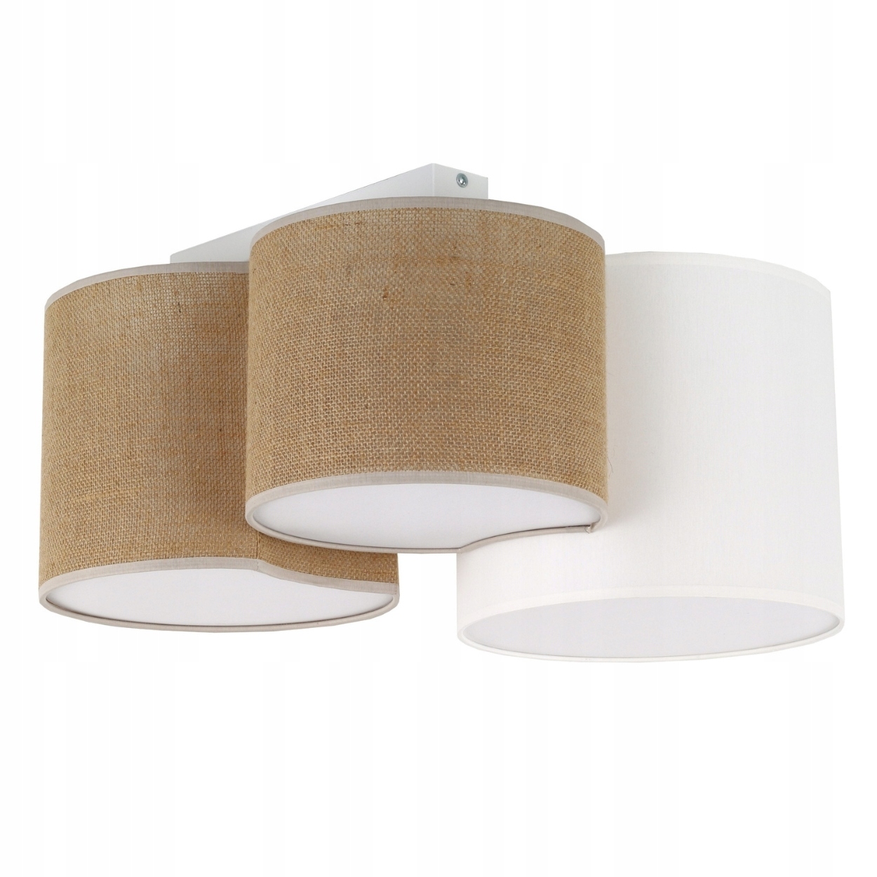 Lampa Stropná biela béžová 3xE27 osvetlenie do obývačky, izby, kuchyne, boho