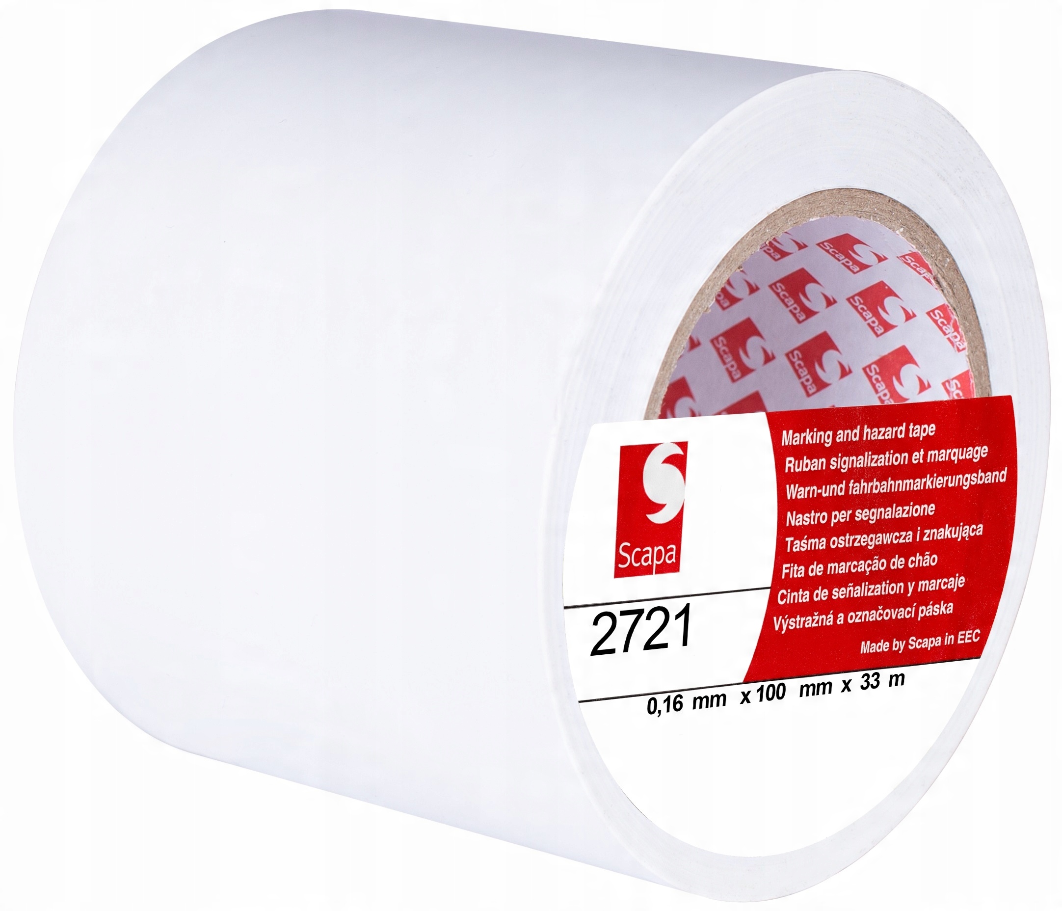 

Taśma oznaczeniowa ostrzegawcza 100mm/33m biała