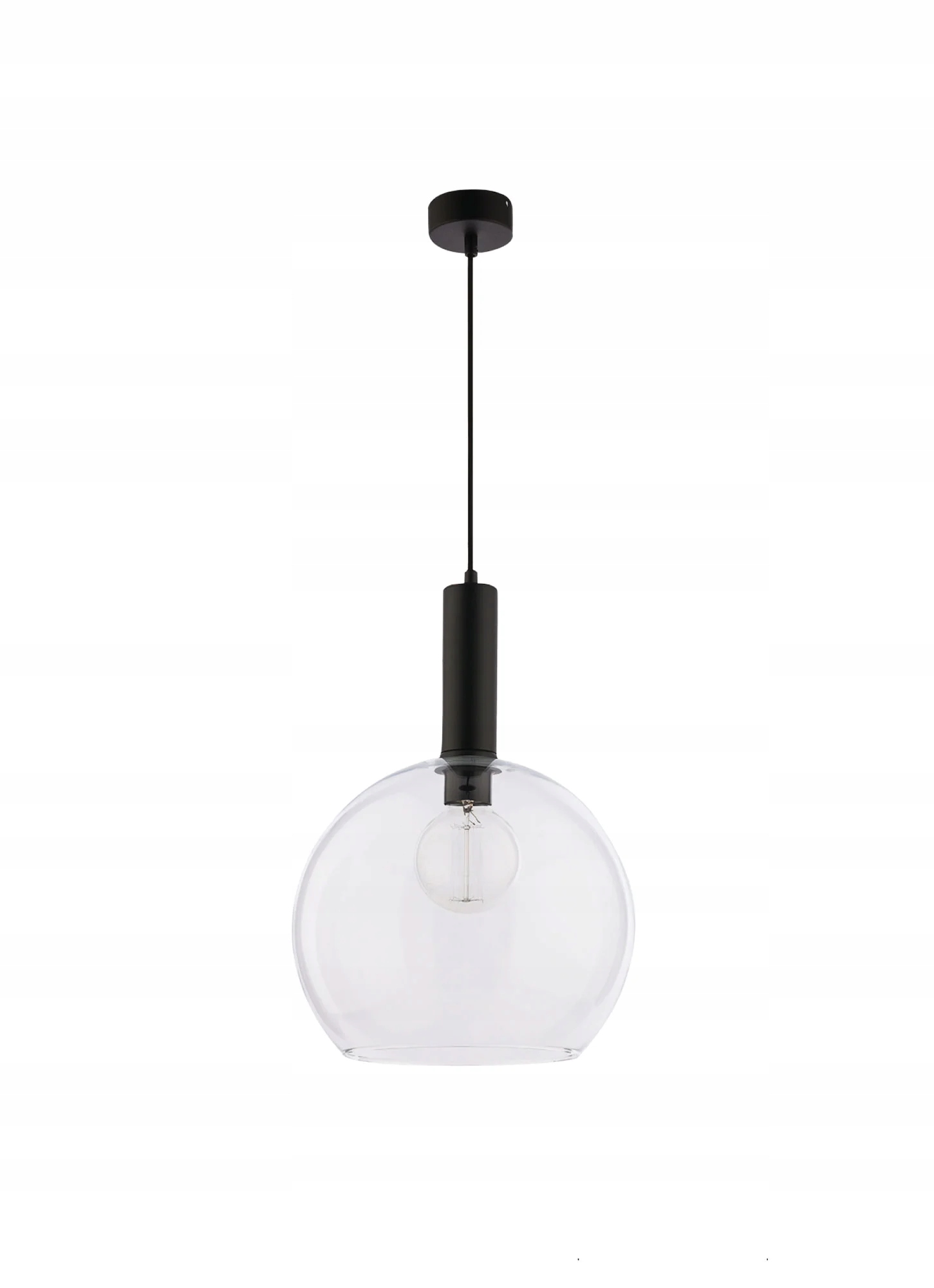 Čierna sklenená závesná lampa Ø30 cm E27 15W IP20 Jupiter Laf