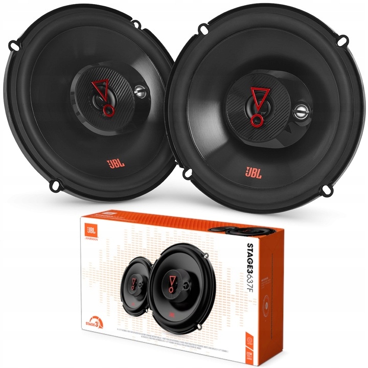 Mocne głośniki samochodowe Jbl Stage 3 637F 165mm 16,5cm trzydrożne 225W