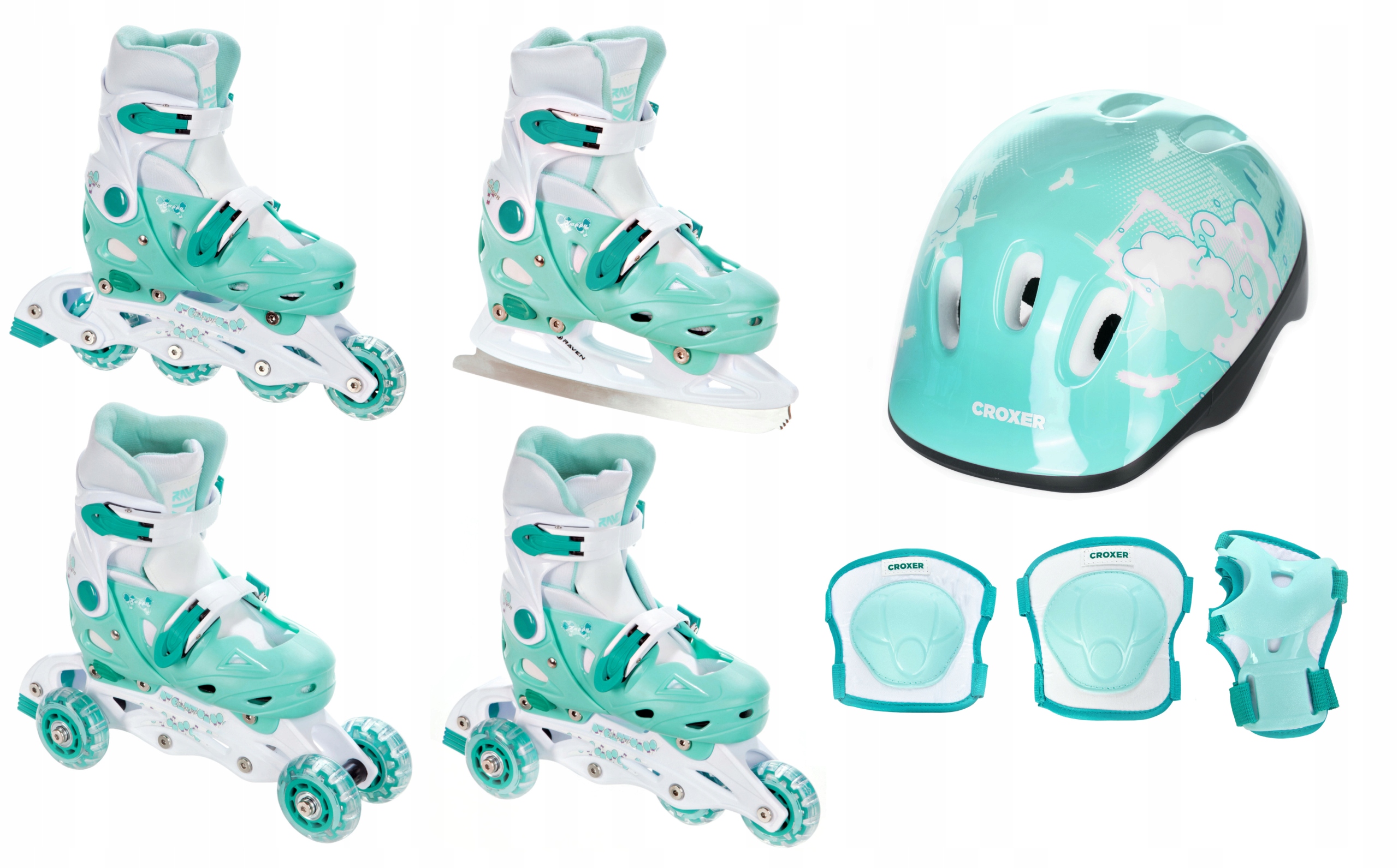 

Rolki-Wrotki 4w1 Raven Balloon Mint 33-36 ochran