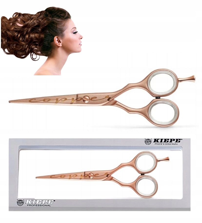 Nożyczki fryzjerskie Kiepe Luxury Copper 6" Profesjonalne Stal Nierdzewna