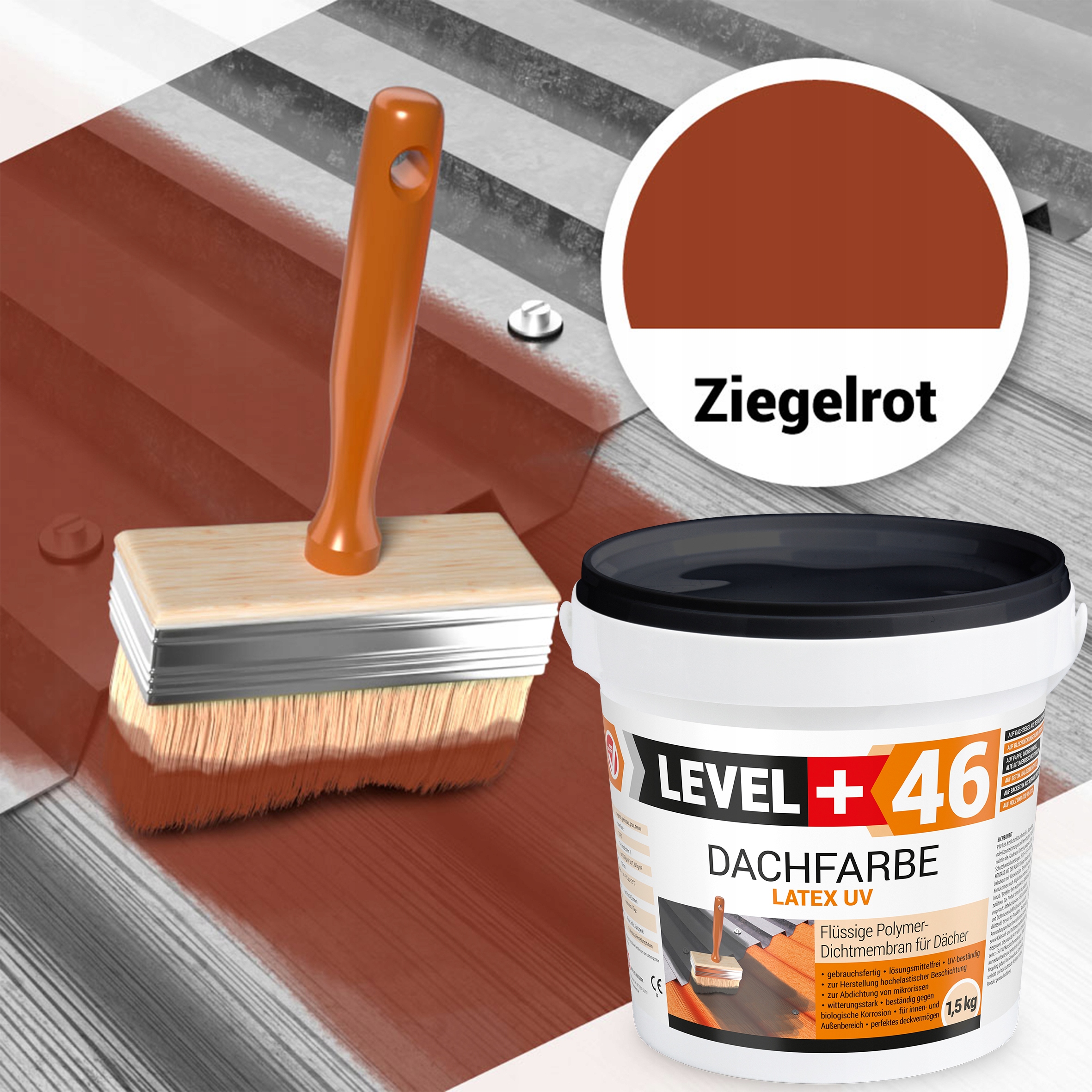 Farba Dachowa 1,5kg Ceglasty Wałek Malarski 10cm Kod producenta L+46C_1,5_1_WM