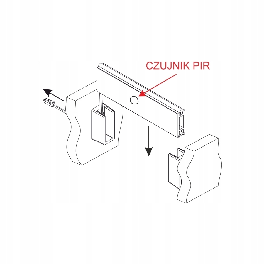 Drążek do szafy Reling wyłącznik ruchowy 851-900mm Marka Design Light