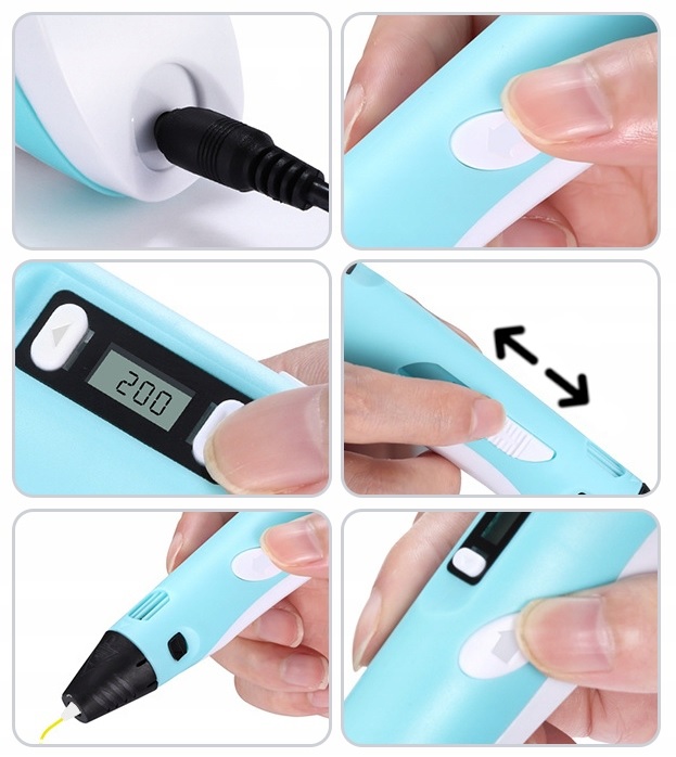 DŁUGOPIS 3D DRUKARKA MAGICZNY PEN DLA DZIECI ZESTAW 10 Metrów WKŁADY PLA Płeć chłopcy