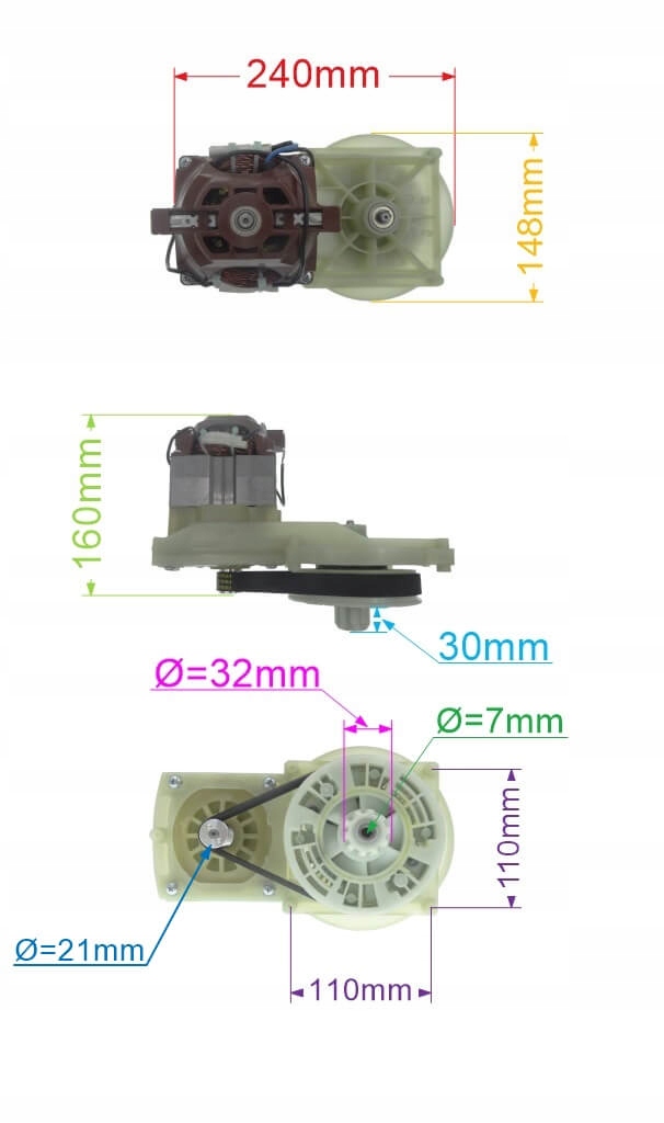 SILNIK 1600W KOSIARKI HANDY LIDER FAWORYT YK1638 Typ silnik