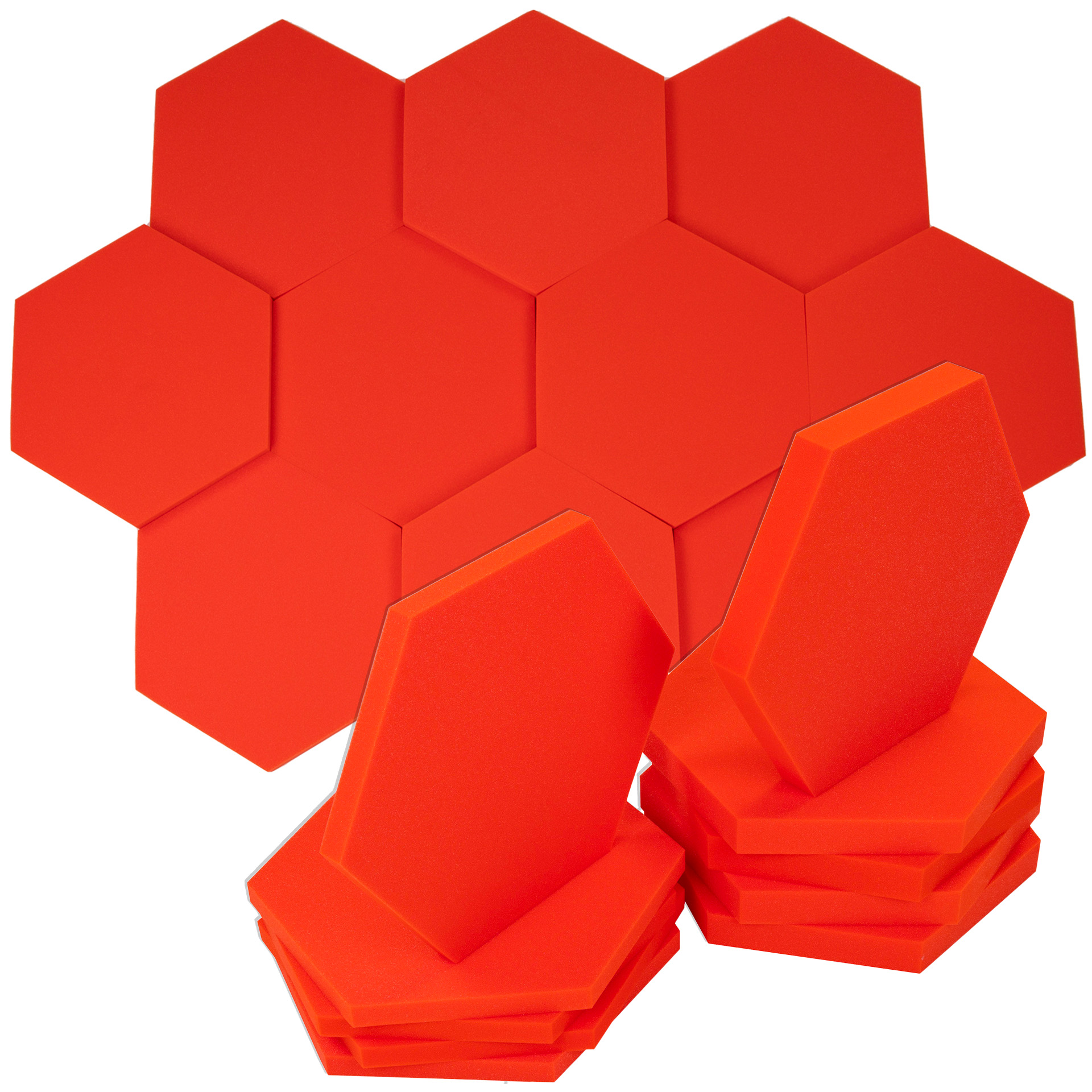 Akustické tlumící pěny Hexagony červené medová plástev o dvou tloušťkách