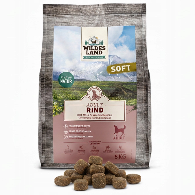 Levně Wildes Land Dog hovězí rýže polovlhká 5 kg krmivo pro psy