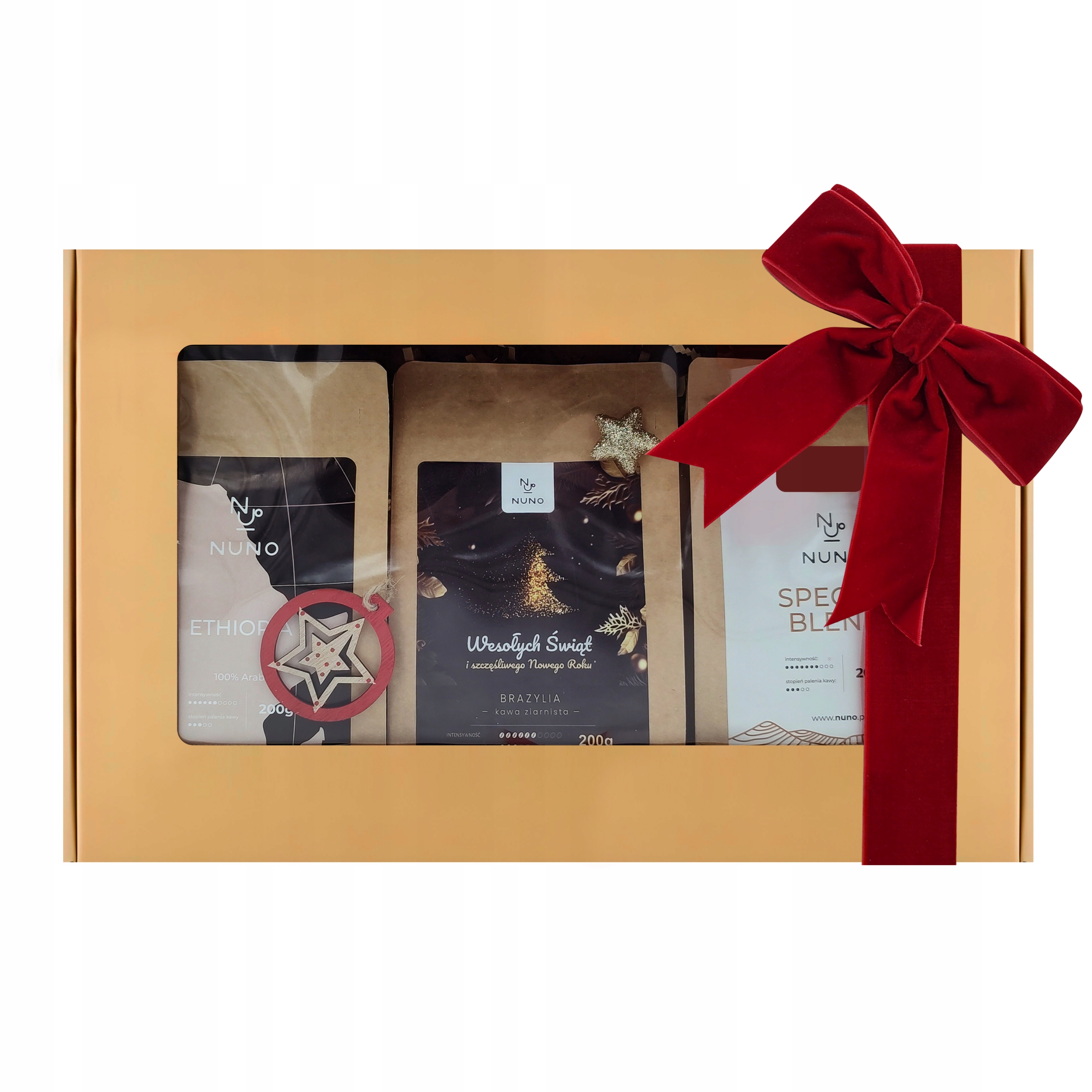 Levně Dárek Box Mikuláš Vánoce Káva Nuno 3x200 A