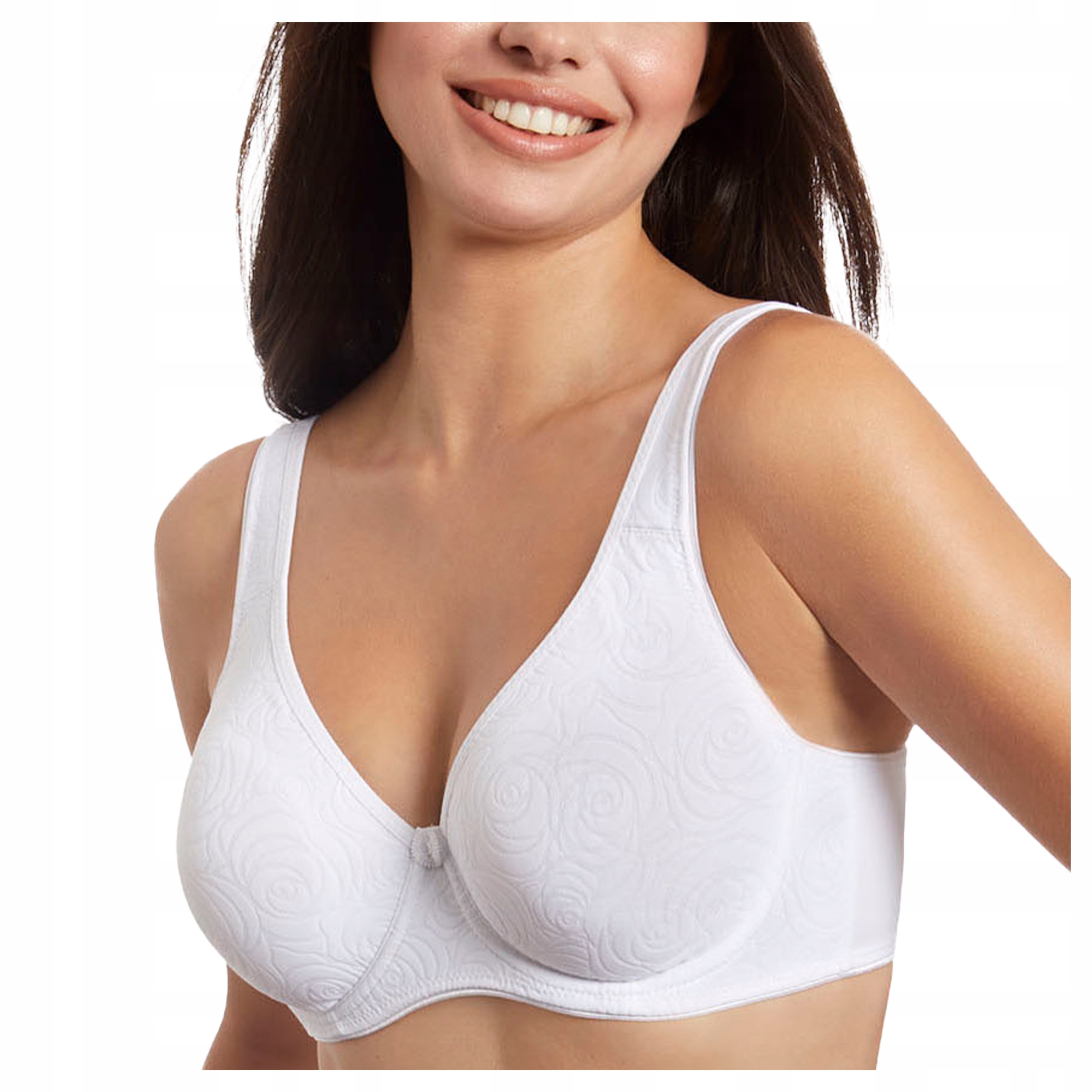 Zabudovaná měkká podprsenka na kosticích Široká ramínka Bílá 95D