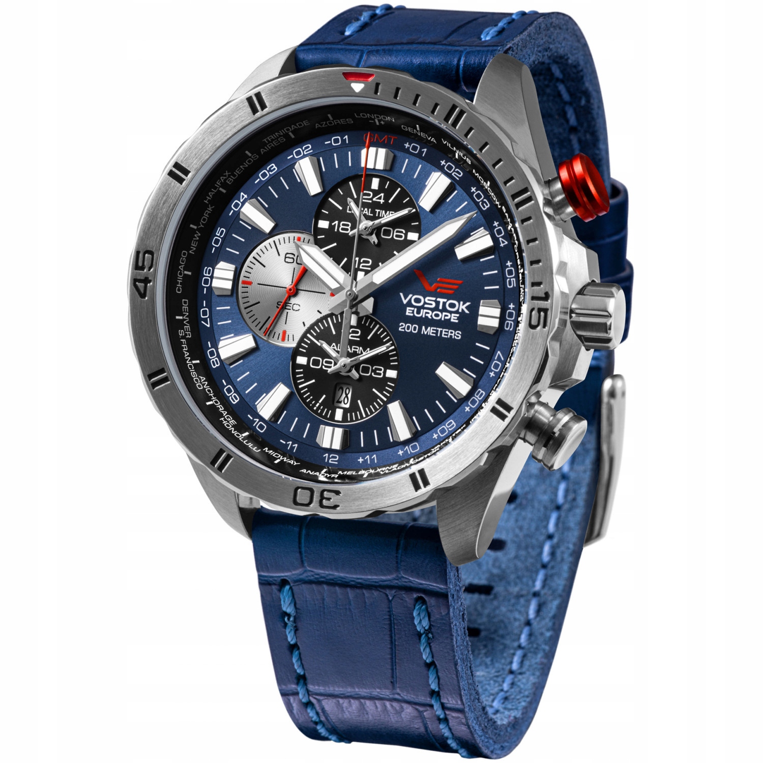 Zegarek Męski Vostok Europe YM26-320A652 niebieski pasek