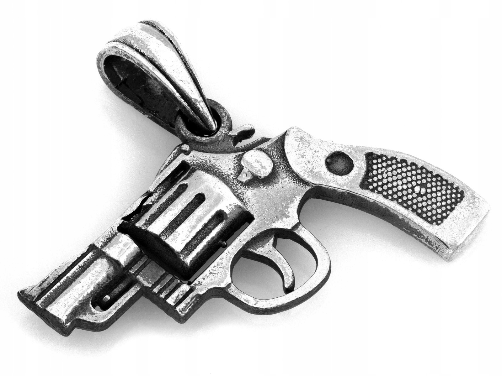 Přívěsek ze stříbra 925 pro muže – pistole s oxidovaným revolverem pro něj