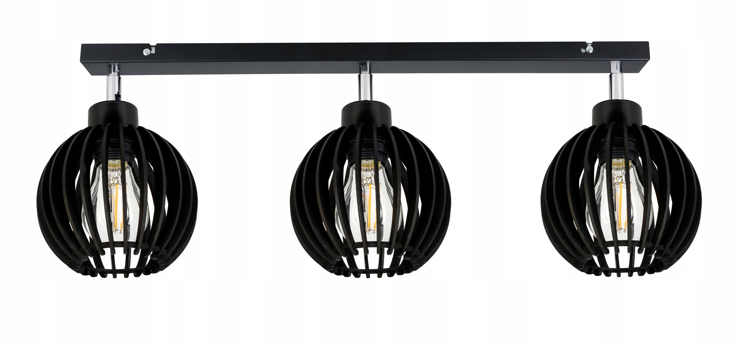 Černá lampa stropní svítidlo stropní lustr pohyblivý loft Dřevo kulička 3