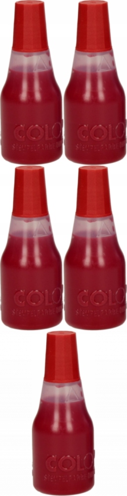 Tusz do stempli pieczątek Colop 25ml czerwony x5