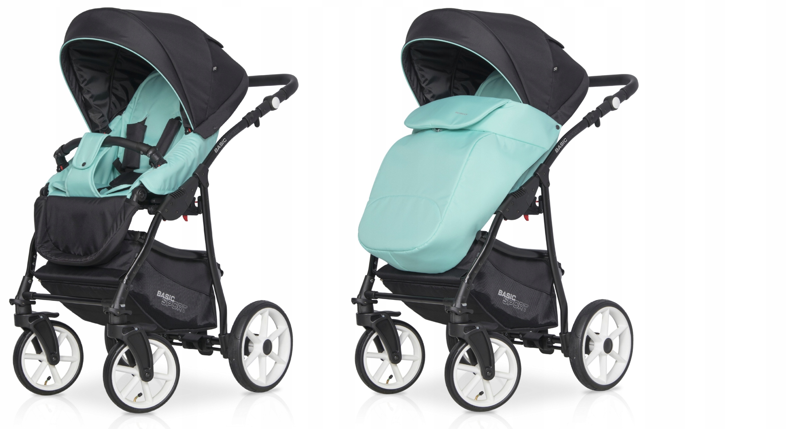WÓZEK 2w1 GONDOLA SPACER Riko BASIC SPORT GREEN Zestaw 2w1