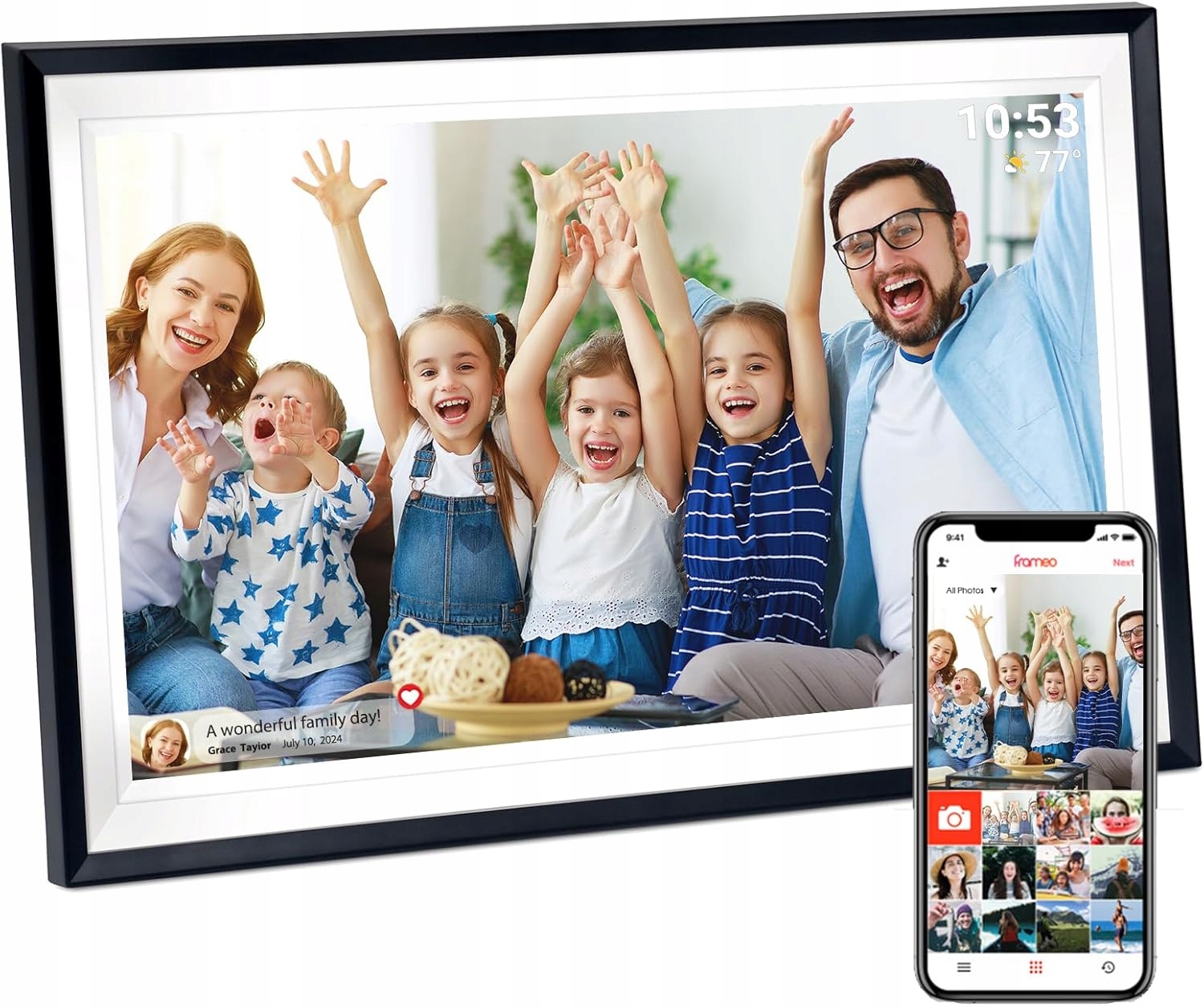 Cyfrowa Ramka Na Zdjęcia Frameo Wi-Fi 15.6"Język Polski Panel
