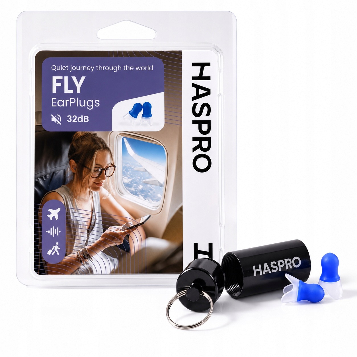 Zatyczki Do Uszu Silikonowe Wielorazowe Do Samolotu Haspro Fly Universal