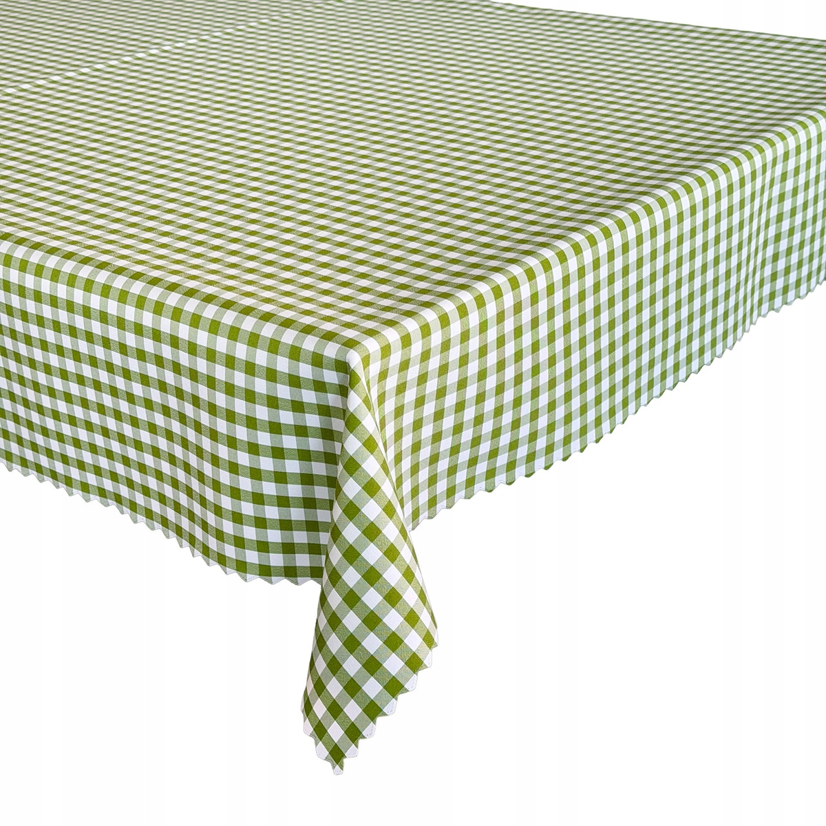 Obrus Plamoodporny na Stół Greta Krata Kratka Zielony 130x200 cm