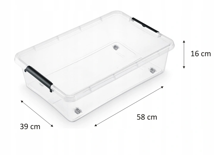 POJEMNIK PUDEŁKO PLASTIKOWE POD ŁÓŻKO Z POKRYWĄ NA KOŁKACH 29 L Kod producenta 17