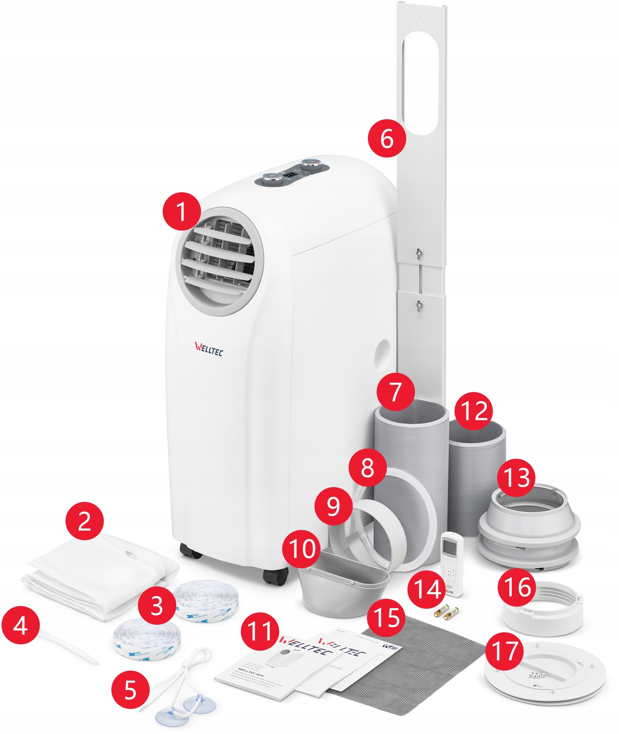 CICHY KLIMATYZATOR PRZENOŚNY WELLTEC ACH1414 5w1 WiFi 4kW 75m² + USZCZELKA Liczba poziomów prędkości 4