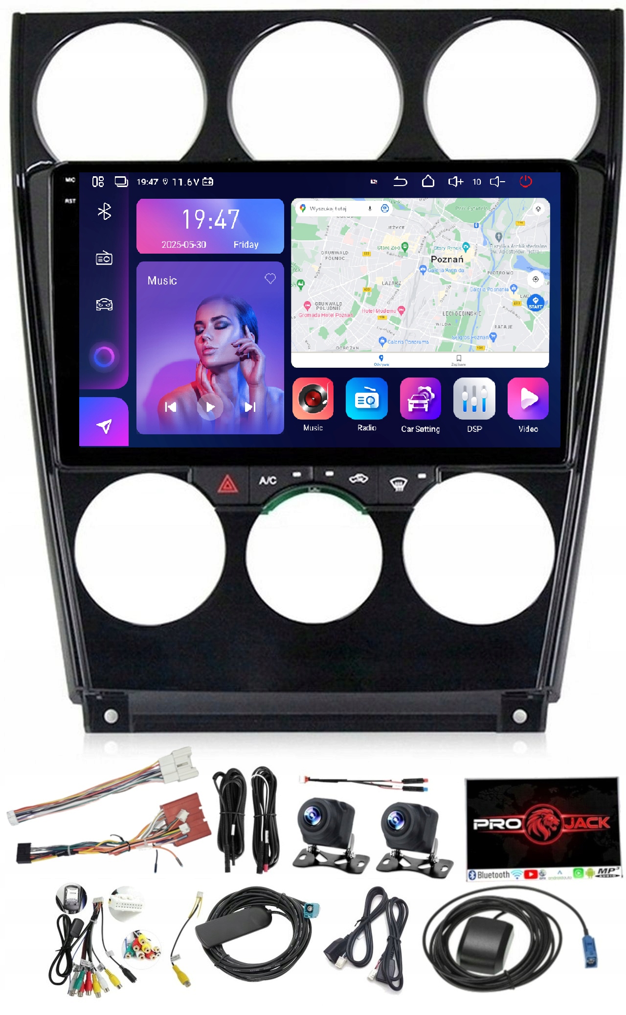 Rádio Navigácia Mazda 6 A 2002-2008 Carplay Android 8/256GB Sim