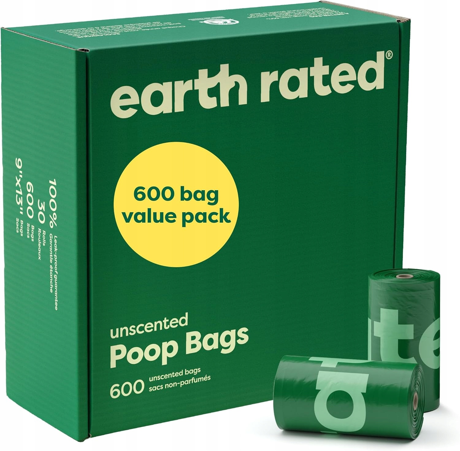 Woreczki na psie odchody Earth Rated 600 szt. bezzapachowe