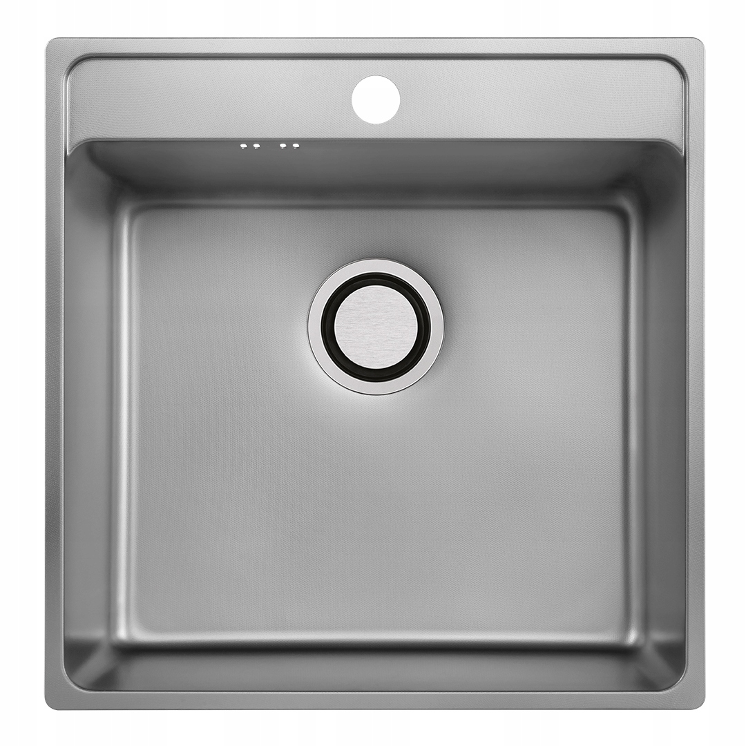 Oceľový Drez Inox 49x48 Zapustený Do Dosky S Otvorom 1-KOMORA