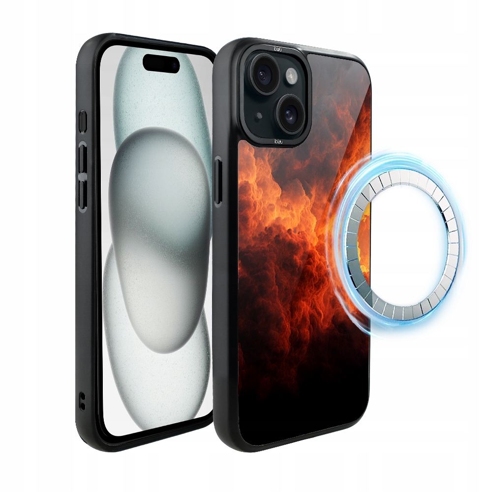 Matný Pouzdro Ibizu DropGuard pro iPhone 15 s MagSafe, barva Inferno Sky