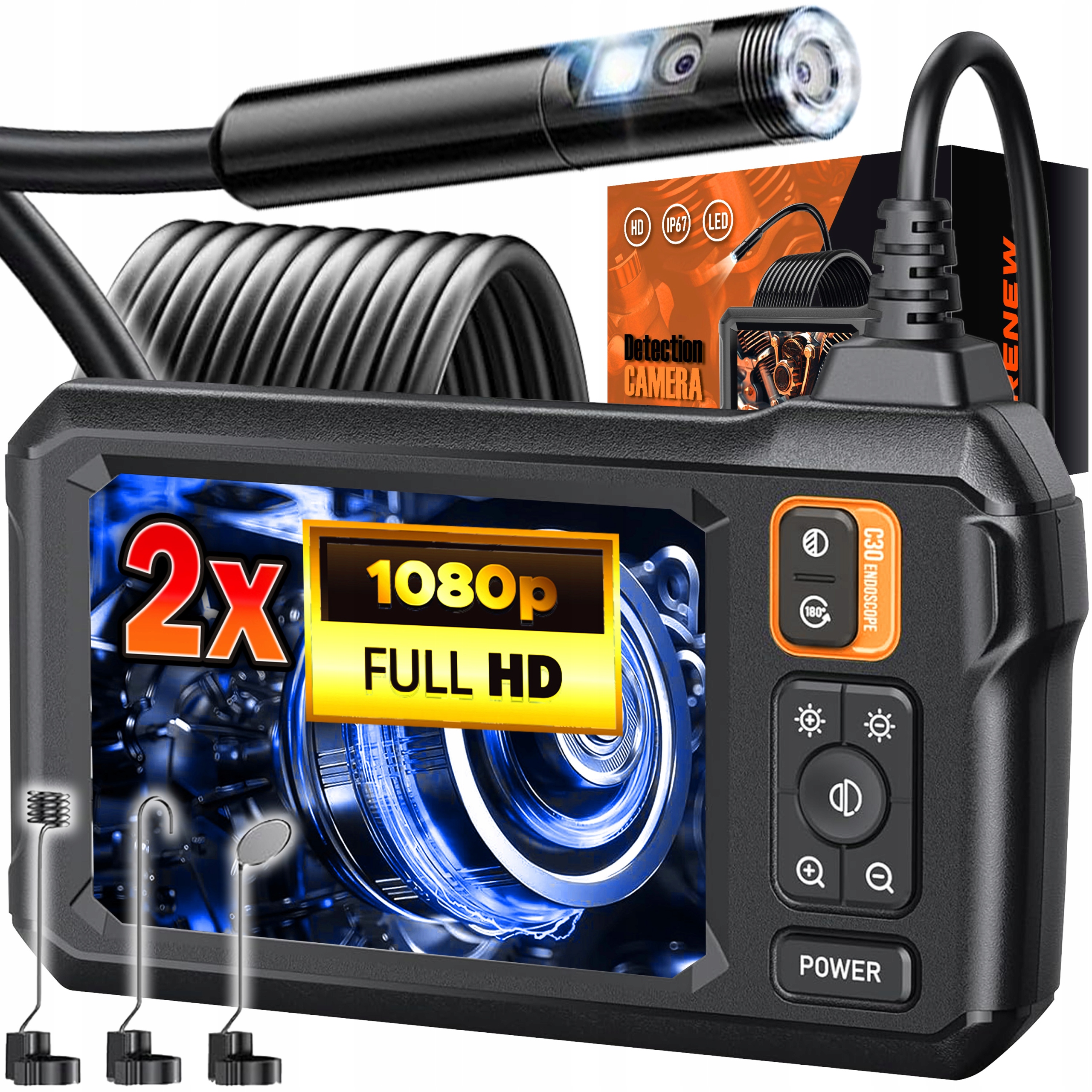 Endoskop Inspekční Kamera Full Hd 5M Dual 2 Kamery Ips Cmos 1080p IP67