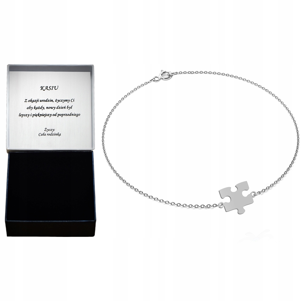 

Srebrna bransoletka Puzzel Tabliczka
