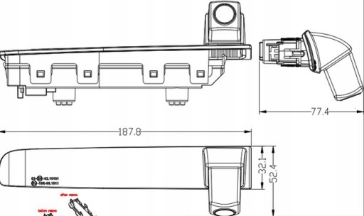 Kamera cofania Volkswagen T5 T6 kompletny sys Model EBBR-RVC07-VT/MR07